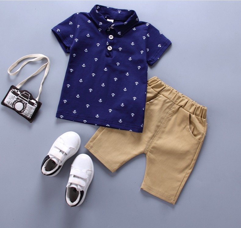 Baby Boy's Anchor Printed Shirt and Shorts Set Baby Boy's Anchor Printed Shirt and Shorts Set